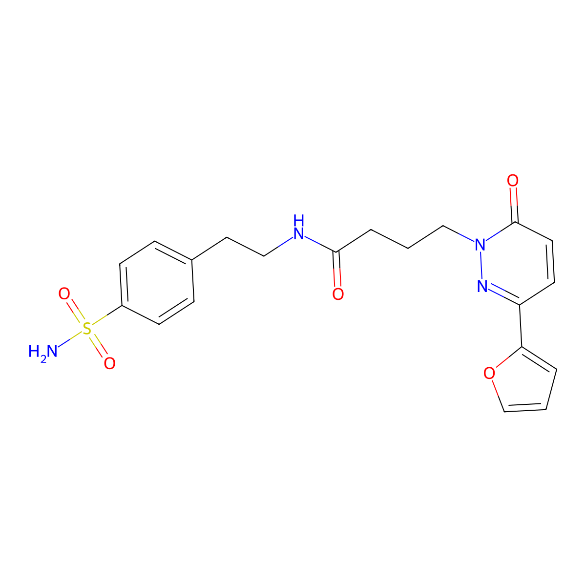 4-(3-(furan-2-yl)-6-oxopyridazin-1(6H)-yl)-N-(4-sulfamoylphenethyl)butanamide molecular structure, CAS 1021132-89-7