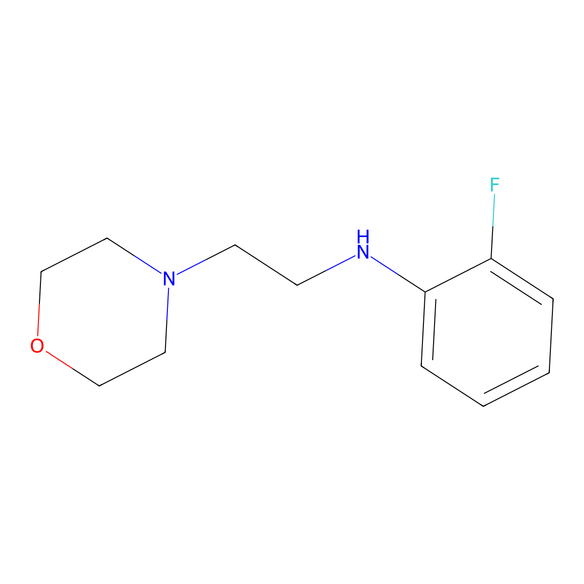 2-fluoro-N-(2-(morpholin-4-yl)ethyl)aniline molecular structure, CAS 1021133-89-0