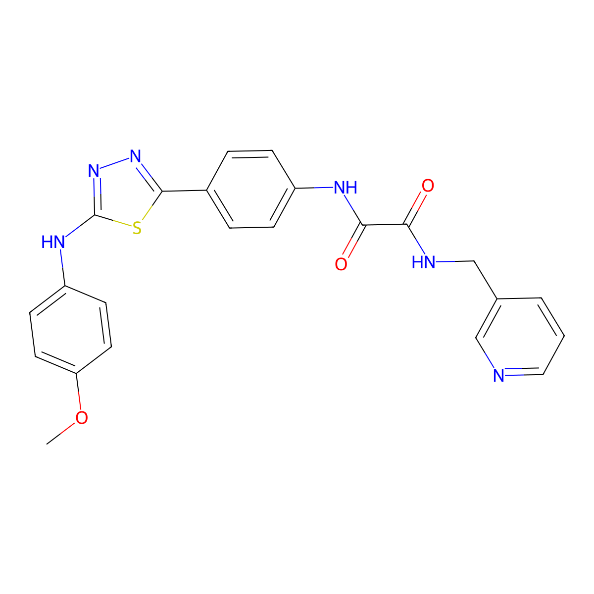 N1-(4-(5-((4-methoxyphenyl)amino)-1,3,4-thiadiazol-2-yl)phenyl)-N2-(pyridin-3-ylmethyl)oxalamide molecular structure, CAS 1021134-29-1