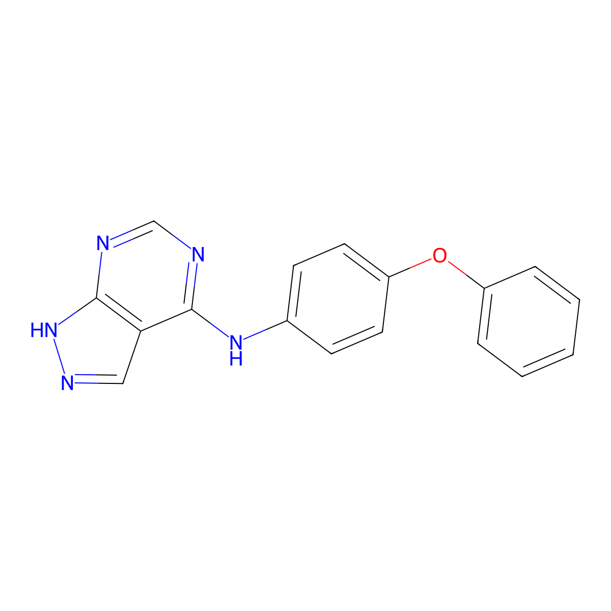 N-(4-phenoxyphenyl)-1H-pyrazolo[3,4-d]pyrimidin-4-amine molecular structure, CAS 1021134-38-2