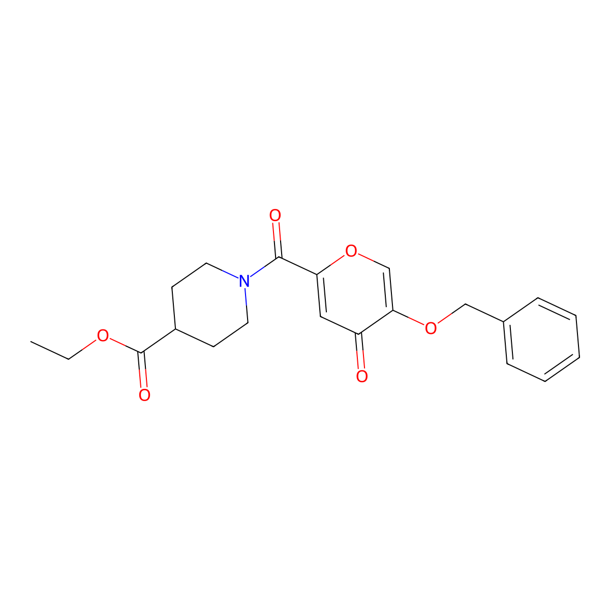 ethyl 1-(5-(benzyloxy)-4-oxo-4H-pyran-2-carbonyl)piperidine-4-carboxylate molecular structure, CAS 1021134-47-3