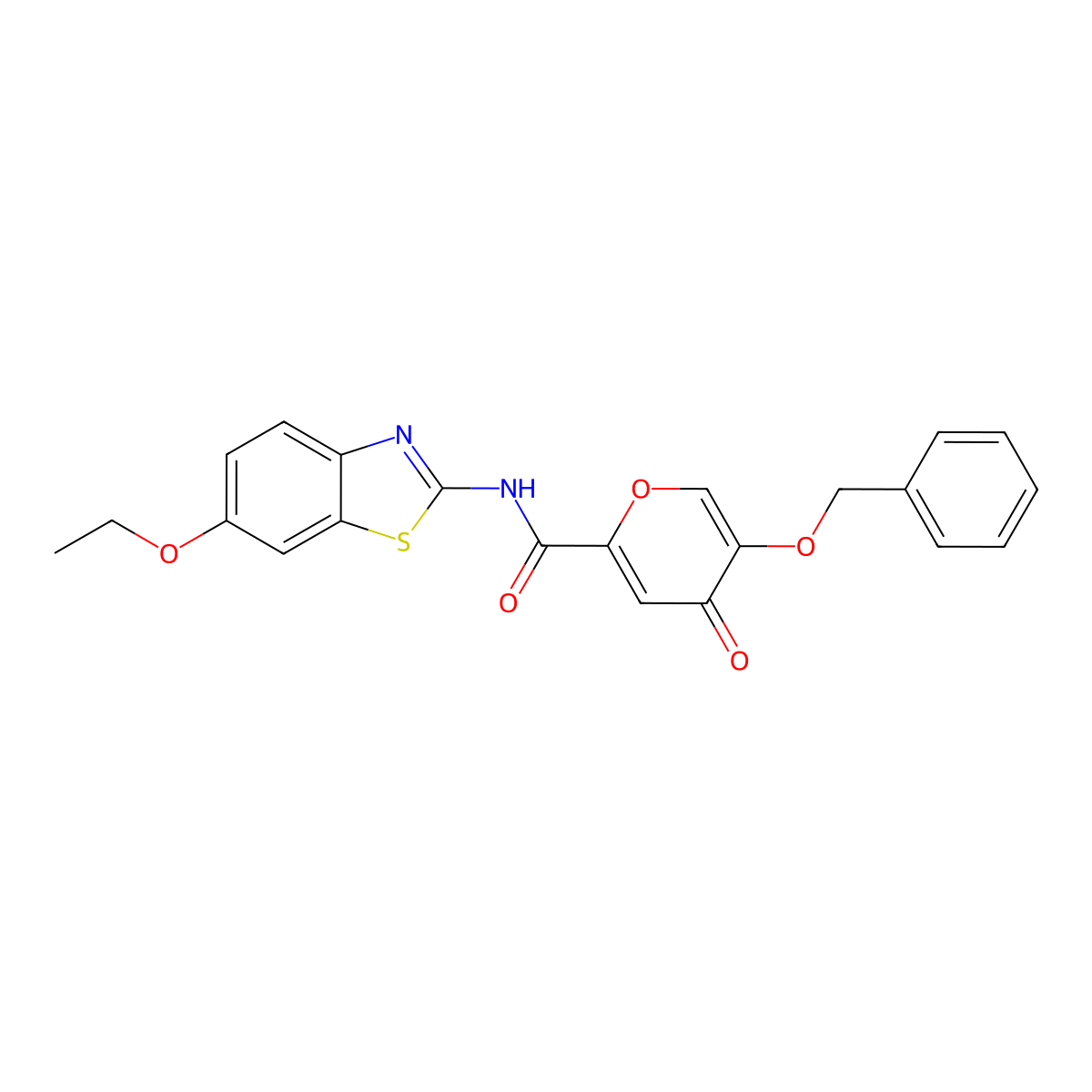 5-(benzyloxy)-N-(6-ethoxybenzo[d]thiazol-2-yl)-4-oxo-4H-pyran-2-carboxamide molecular structure, CAS 1021134-58-6