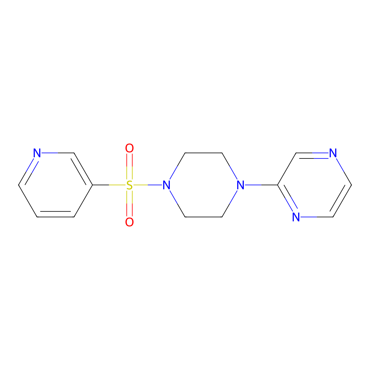 2-(4-Pyridin-3-ylsulfonylpiperazin-1-yl)pyrazine molecular structure, CAS 1021135-11-4