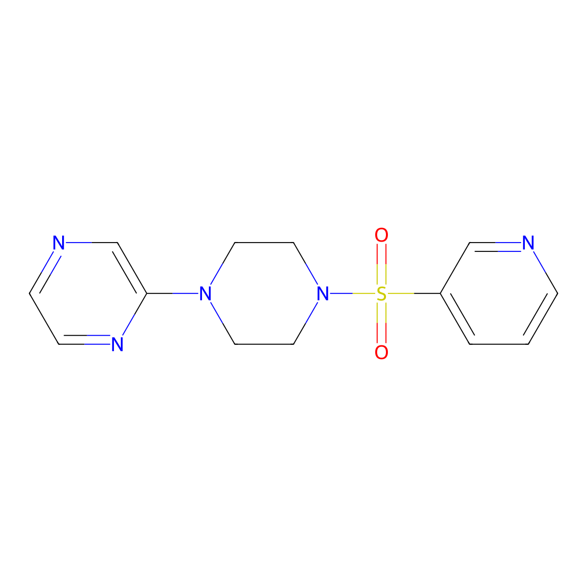2-(4-Pyridin-3-ylsulfonylpiperazin-1-yl)pyrazine molecular structure, CAS 1021135-11-4
