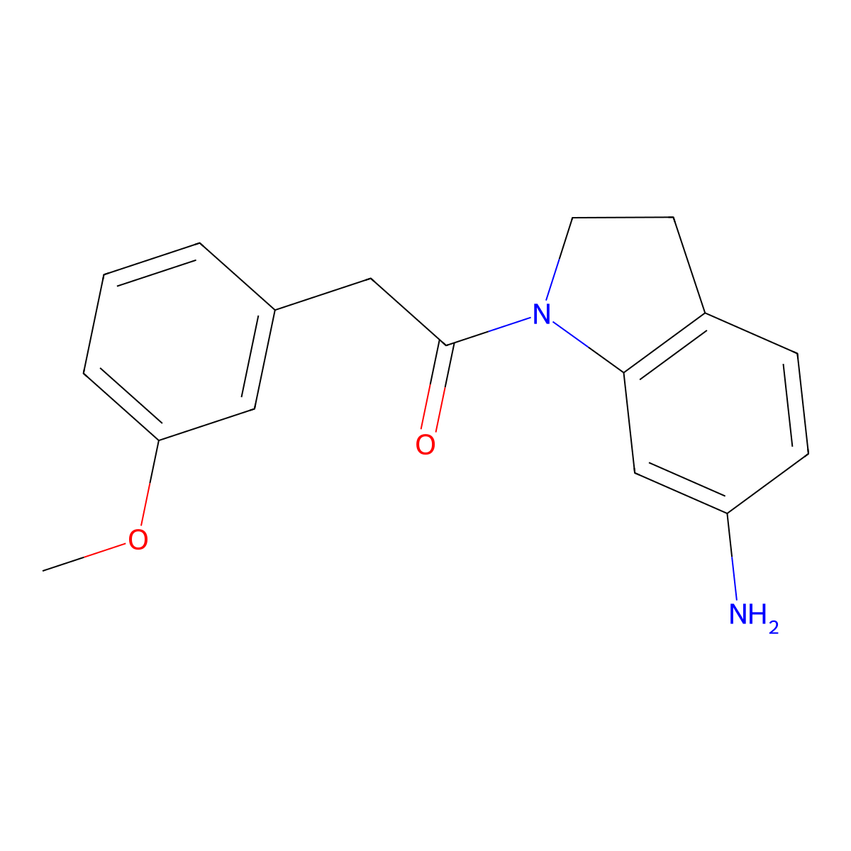 1-(6-amino-2,3-dihydro-1H-indol-1-yl)-2-(3-methoxyphenyl)ethan-1-one molecular structure, CAS 1021135-13-6