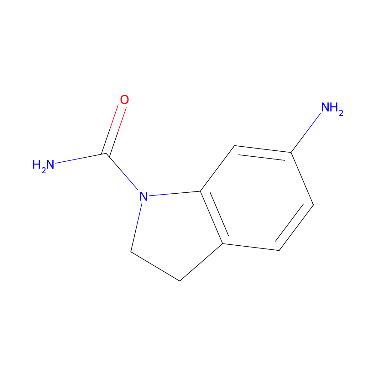 6-amino-2,3-dihydro-1H-indole-1-carboxamide molecular structure, CAS 1021135-29-4