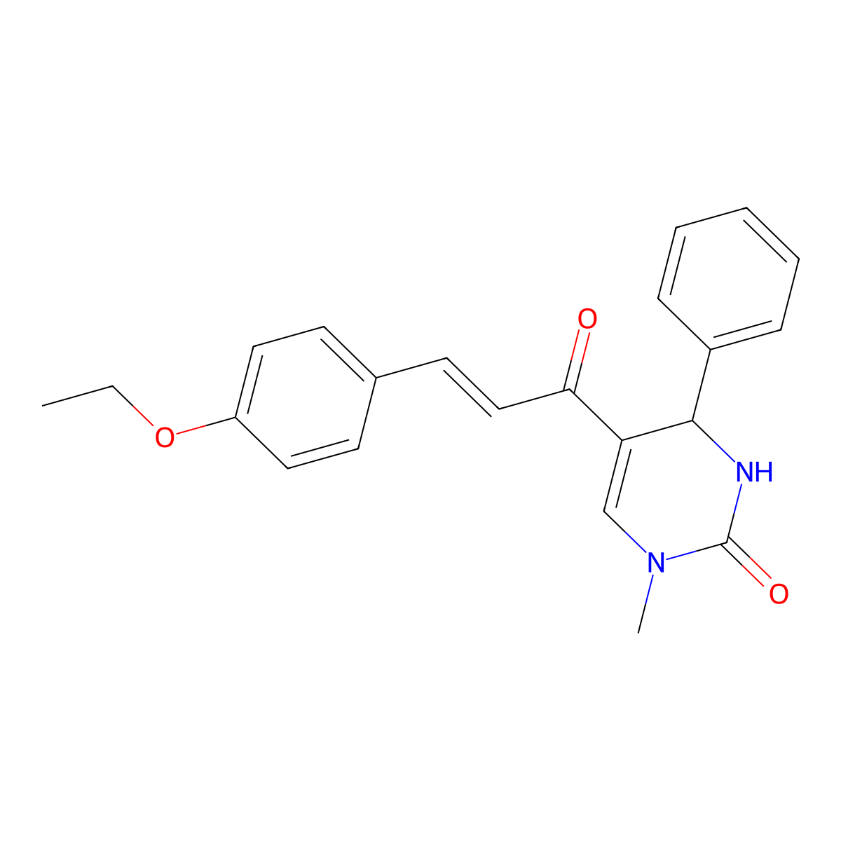 5-[3-(4-Ethoxyphenyl)prop-2-enoyl]-1-methyl-4-phenyl-3,4-dihydropyrimidin-2(1H)-one molecular structure, CAS 1021135-30-7