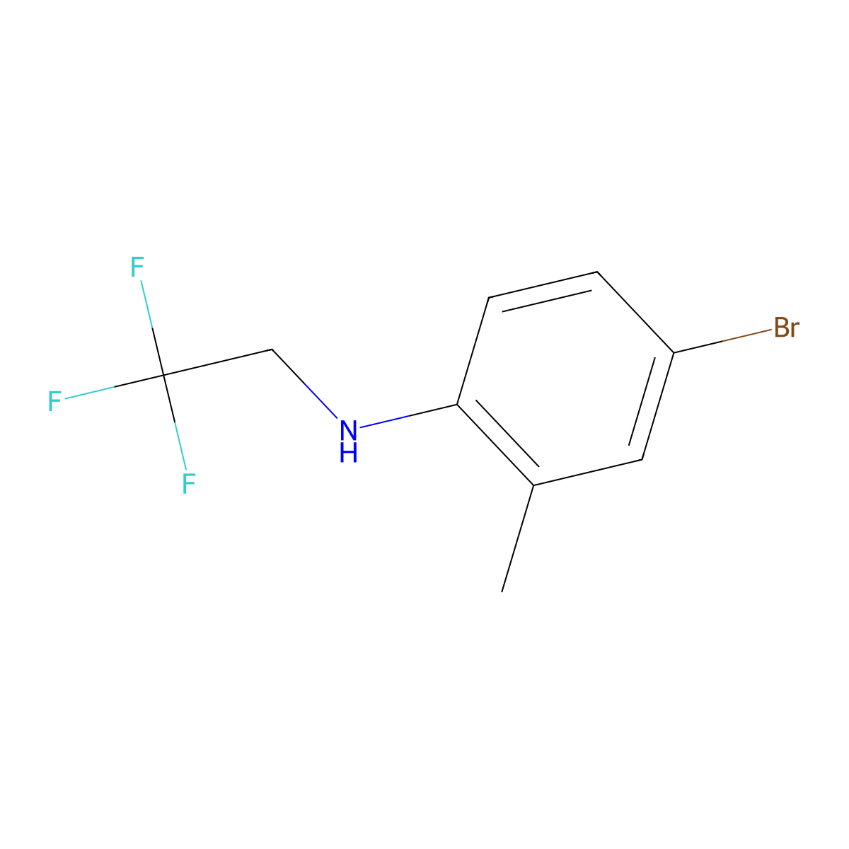 4-bromo-2-methyl-N-(2,2,2-trifluoroethyl)aniline molecular structure, CAS 1021135-55-6