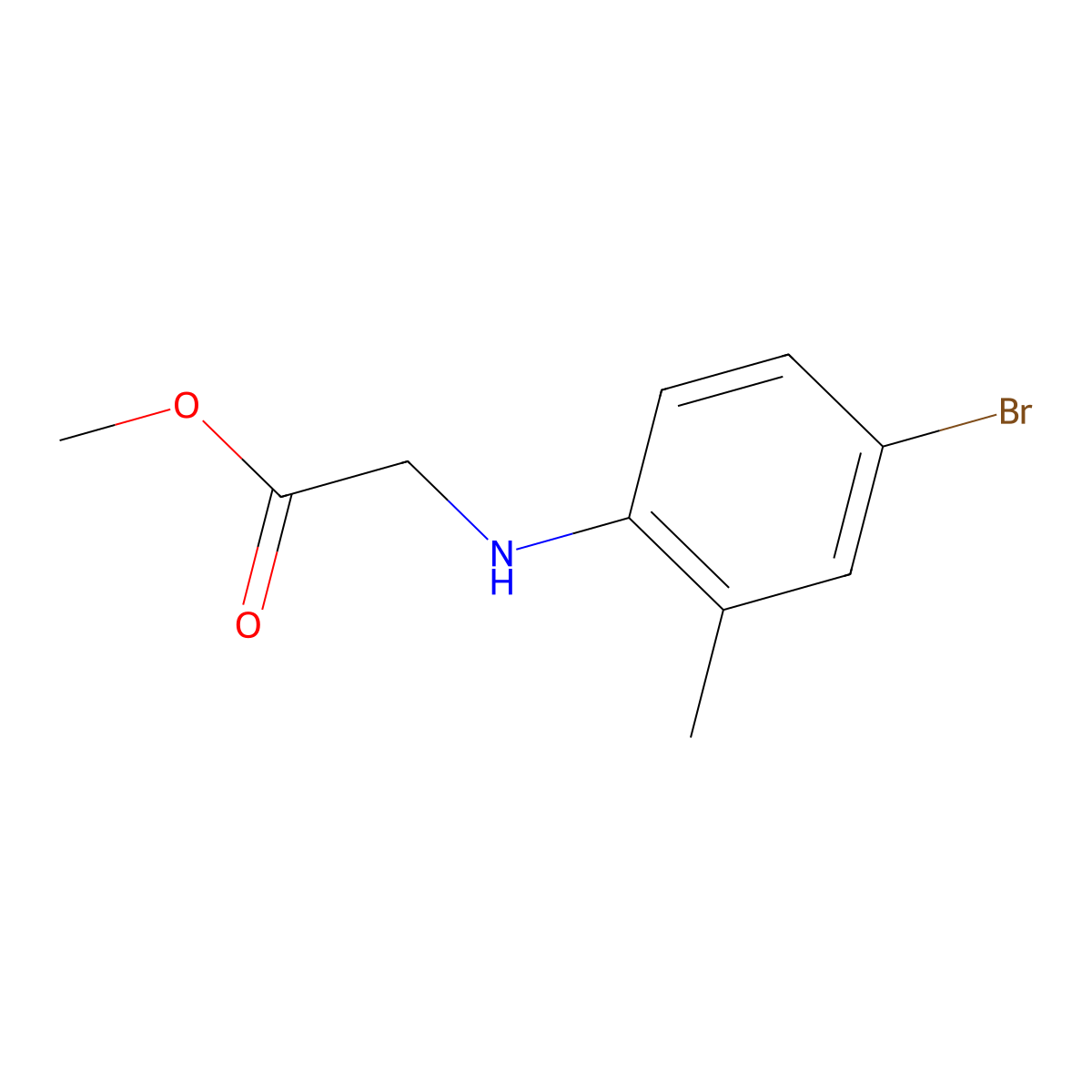 Methyl (4-bromo-2-methylphenyl)glycinate molecular structure, CAS 1021135-90-9