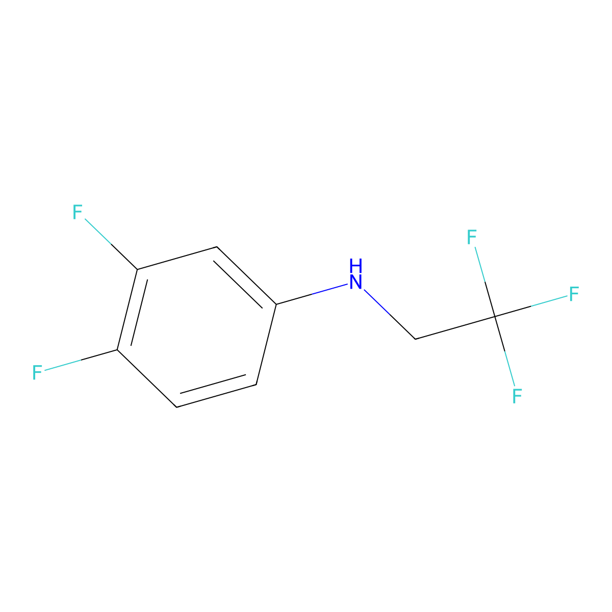 3,4-difluoro-N-(2,2,2-trifluoroethyl)aniline molecular structure, CAS 1021136-24-2