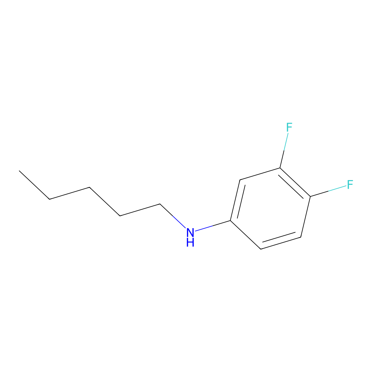 3,4-difluoro-N-pentylaniline molecular structure, CAS 1021136-39-9