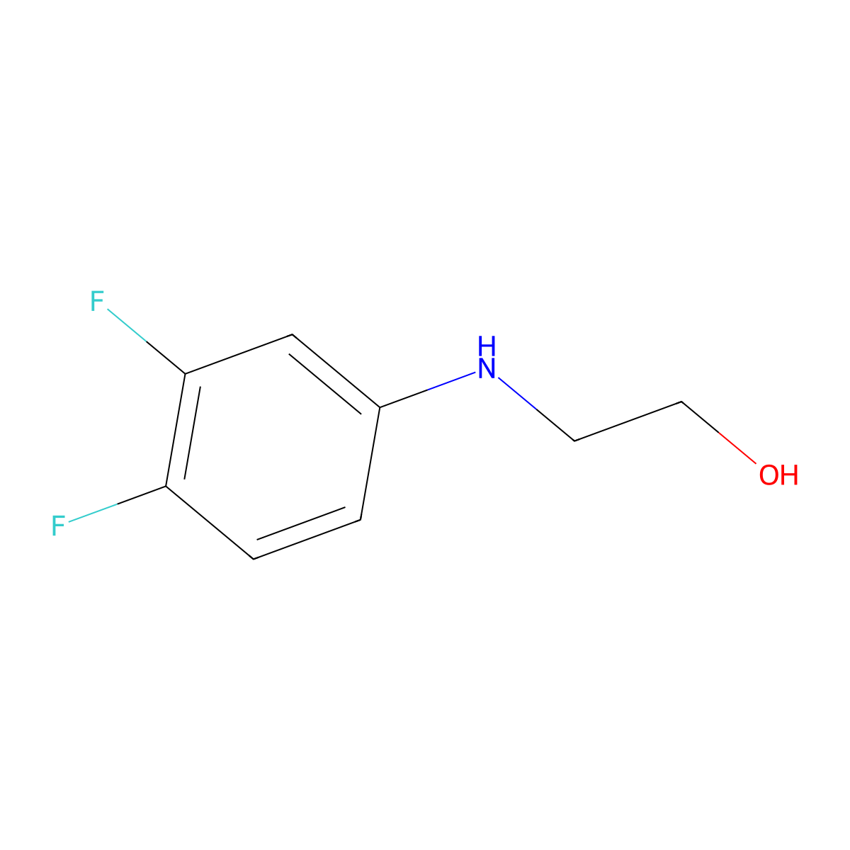2-[(3,4-Difluorophenyl)amino]ethan-1-ol molecular structure, CAS 1021136-84-4