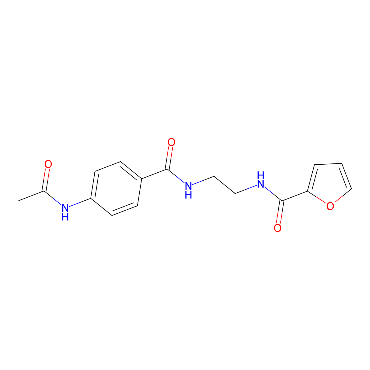N-(2-(4-acetamidobenzamido)ethyl)furan-2-carboxamide molecular structure, CAS 1021136-99-1