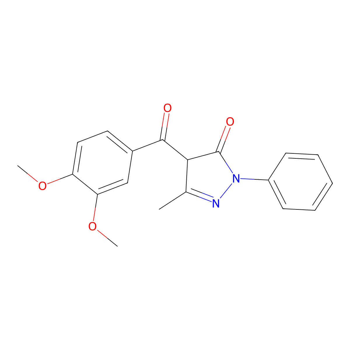 4-(3,4-dimethoxybenzoyl)-3-methyl-1-phenyl-1H-pyrazol-5(4H)-one molecular structure, CAS 1021137-12-1