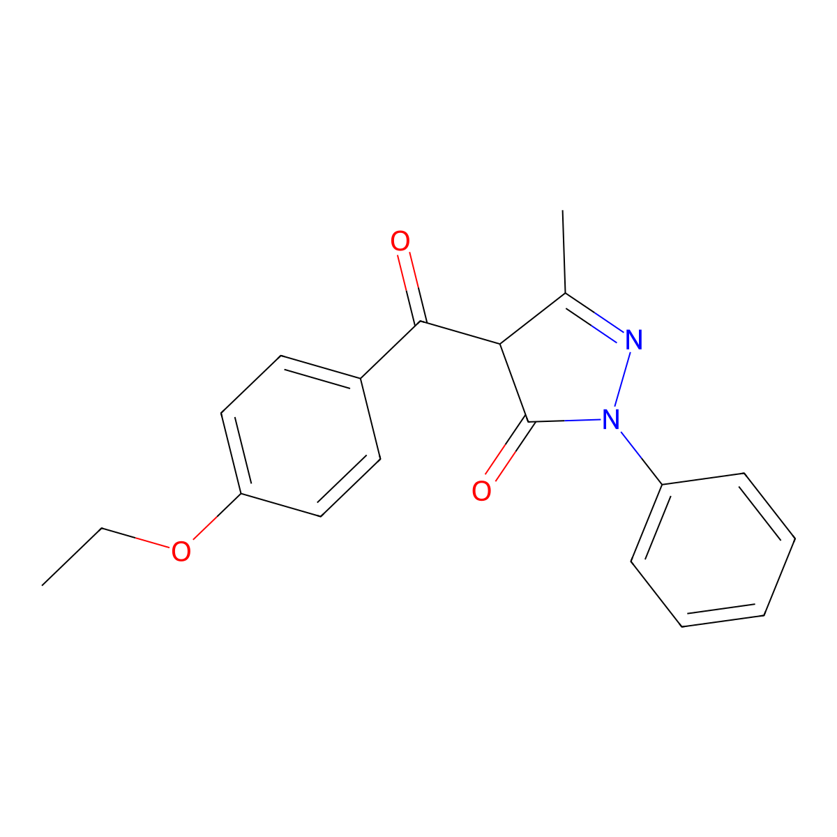 4-(4-ethoxybenzoyl)-3-methyl-1-phenyl-1H-pyrazol-5(4H)-one molecular structure, CAS 1021137-14-3