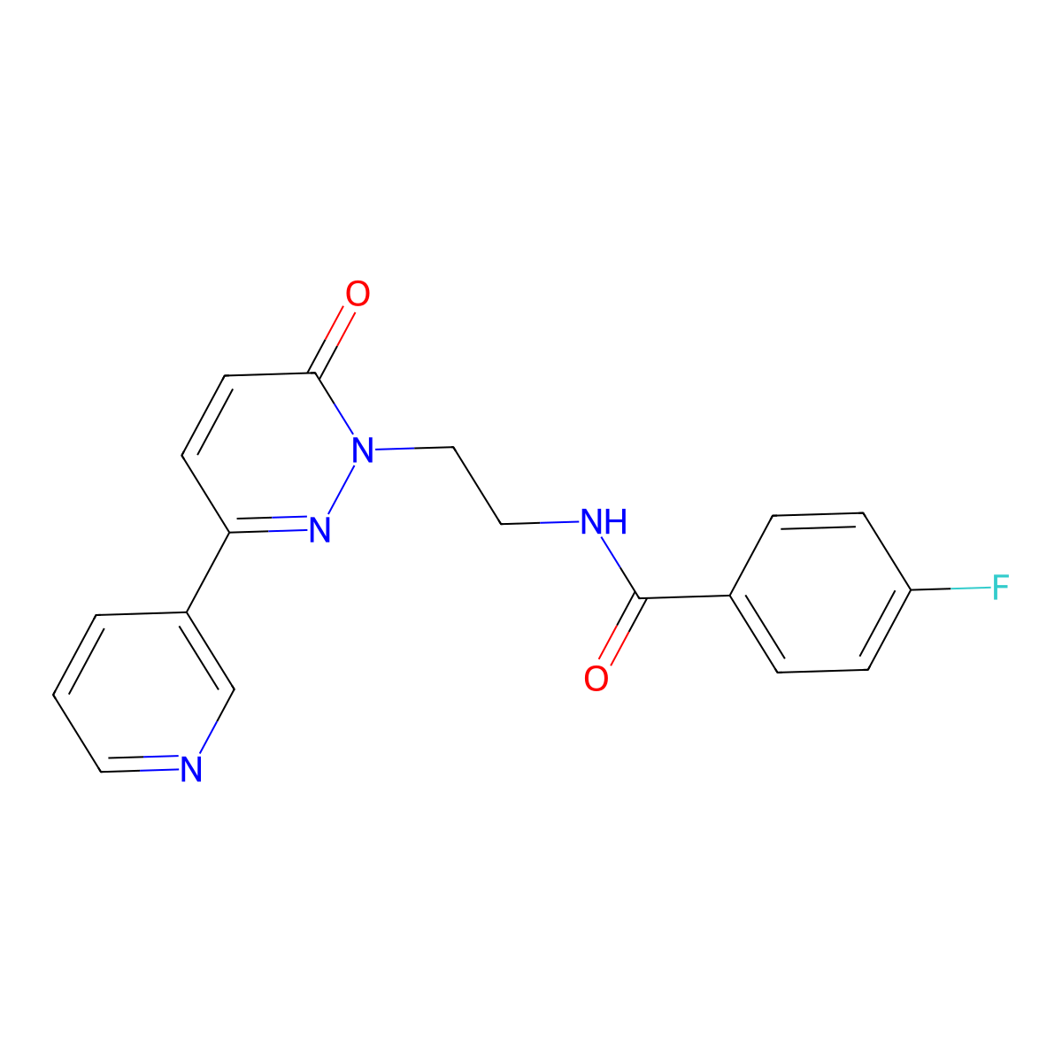 4-fluoro-N-(2-(6-oxo-3-(pyridin-3-yl)pyridazin-1(6H)-yl)ethyl)benzamide molecular structure, CAS 1021137-25-6