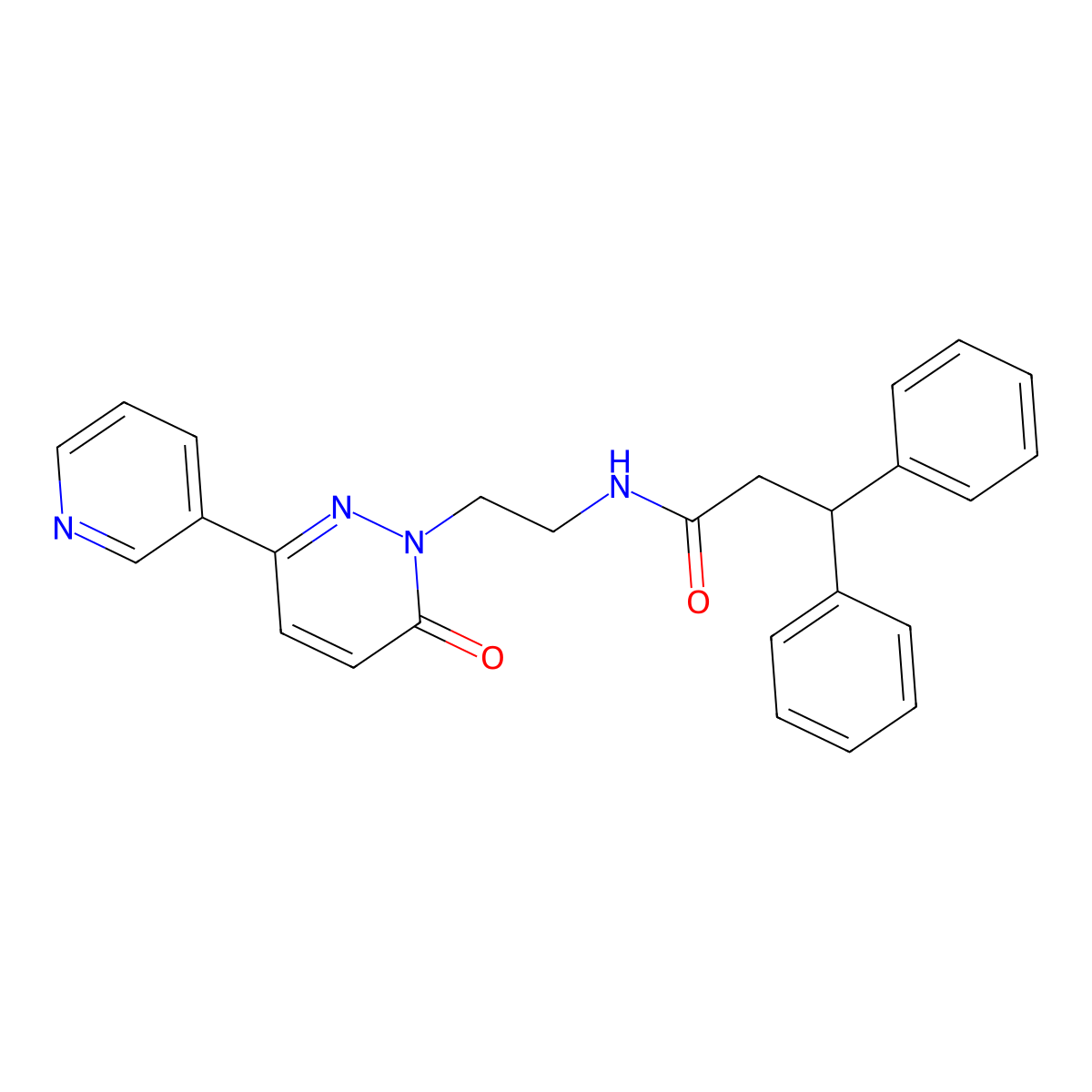 N-(2-(6-oxo-3-(pyridin-3-yl)pyridazin-1(6H)-yl)ethyl)-3,3-diphenylpropanamide molecular structure, CAS 1021137-31-4