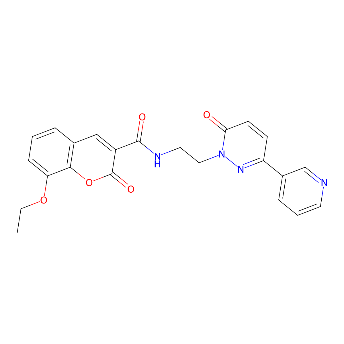 8-ethoxy-2-oxo-N-(2-(6-oxo-3-(pyridin-3-yl)pyridazin-1(6H)-yl)ethyl)-2H-chromene-3-carboxamide molecular structure, CAS 1021137-35-8