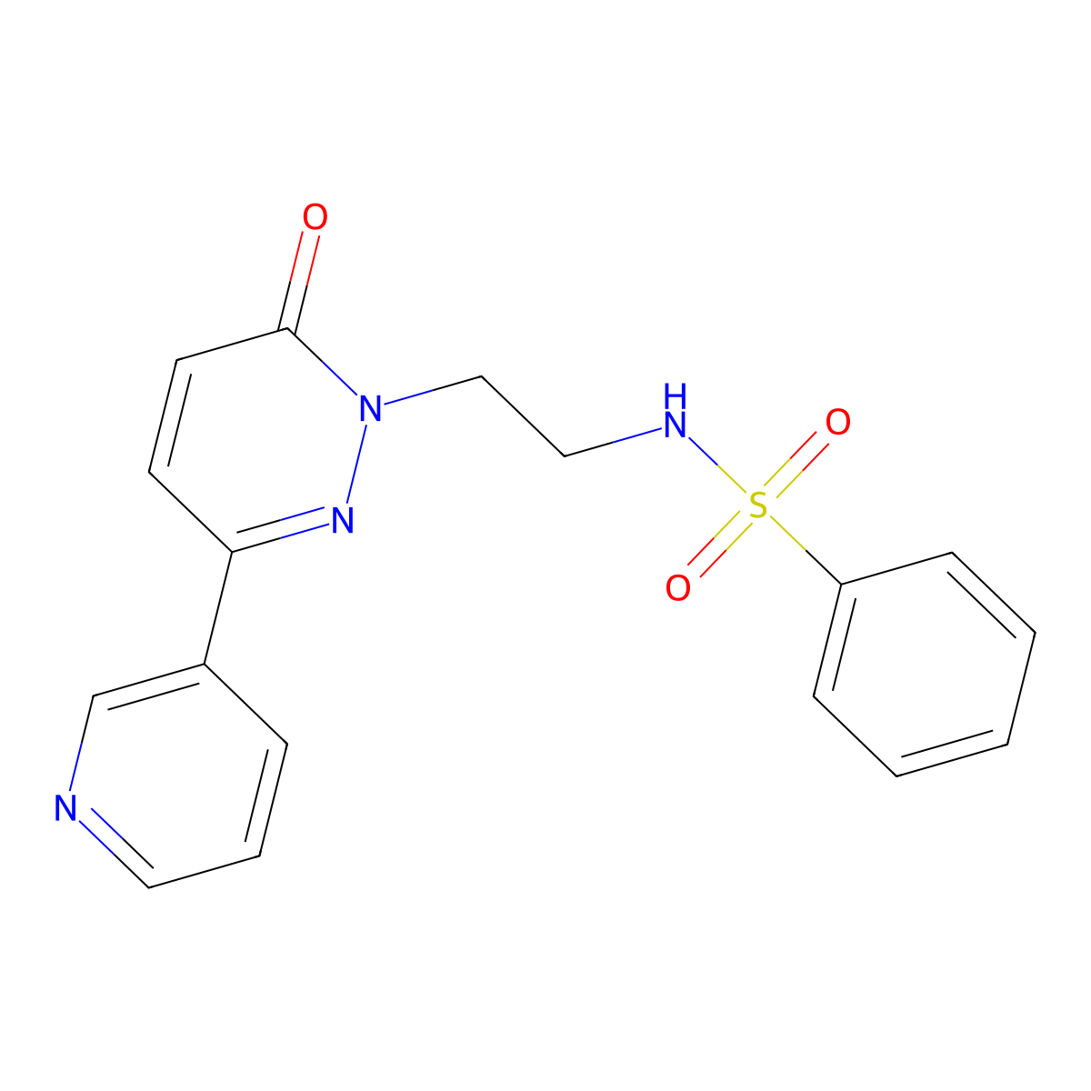 N-(2-(6-oxo-3-(pyridin-3-yl)pyridazin-1(6H)-yl)ethyl)benzenesulfonamide molecular structure, CAS 1021137-37-0