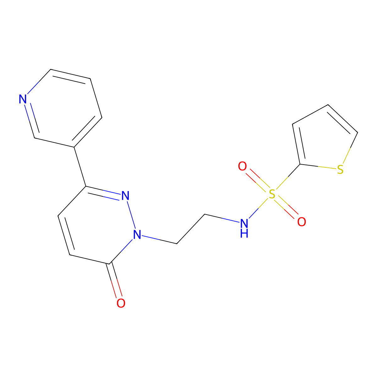N-(2-(6-oxo-3-(pyridin-3-yl)pyridazin-1(6H)-yl)ethyl)thiophene-2-sulfonamide molecular structure, CAS 1021137-41-6