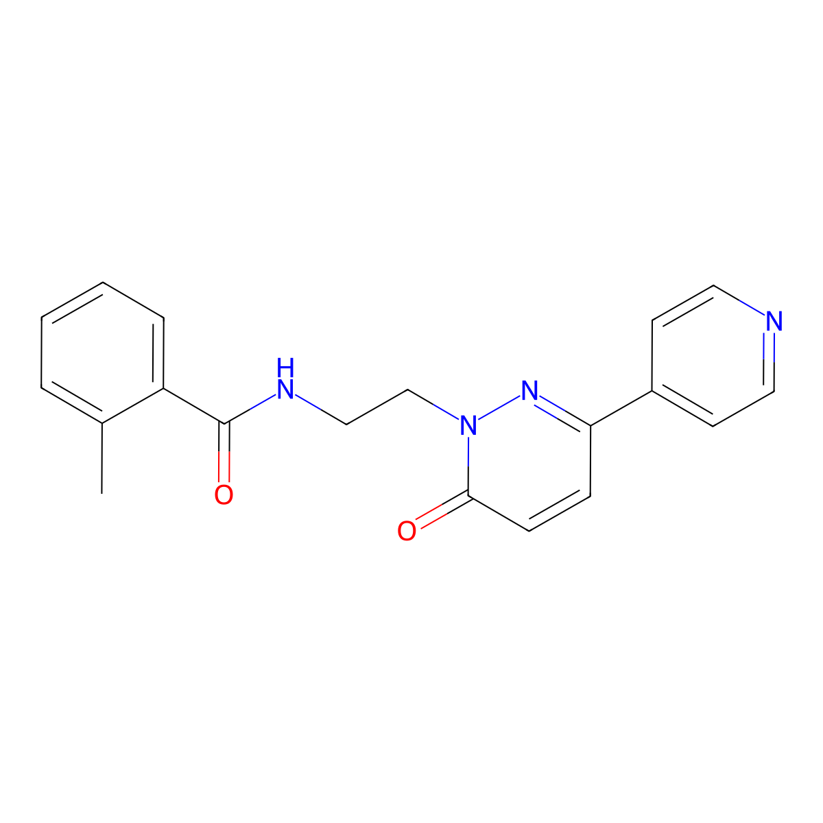 2-methyl-N-(2-(6-oxo-3-(pyridin-4-yl)pyridazin-1(6H)-yl)ethyl)benzamide molecular structure, CAS 1021137-47-2