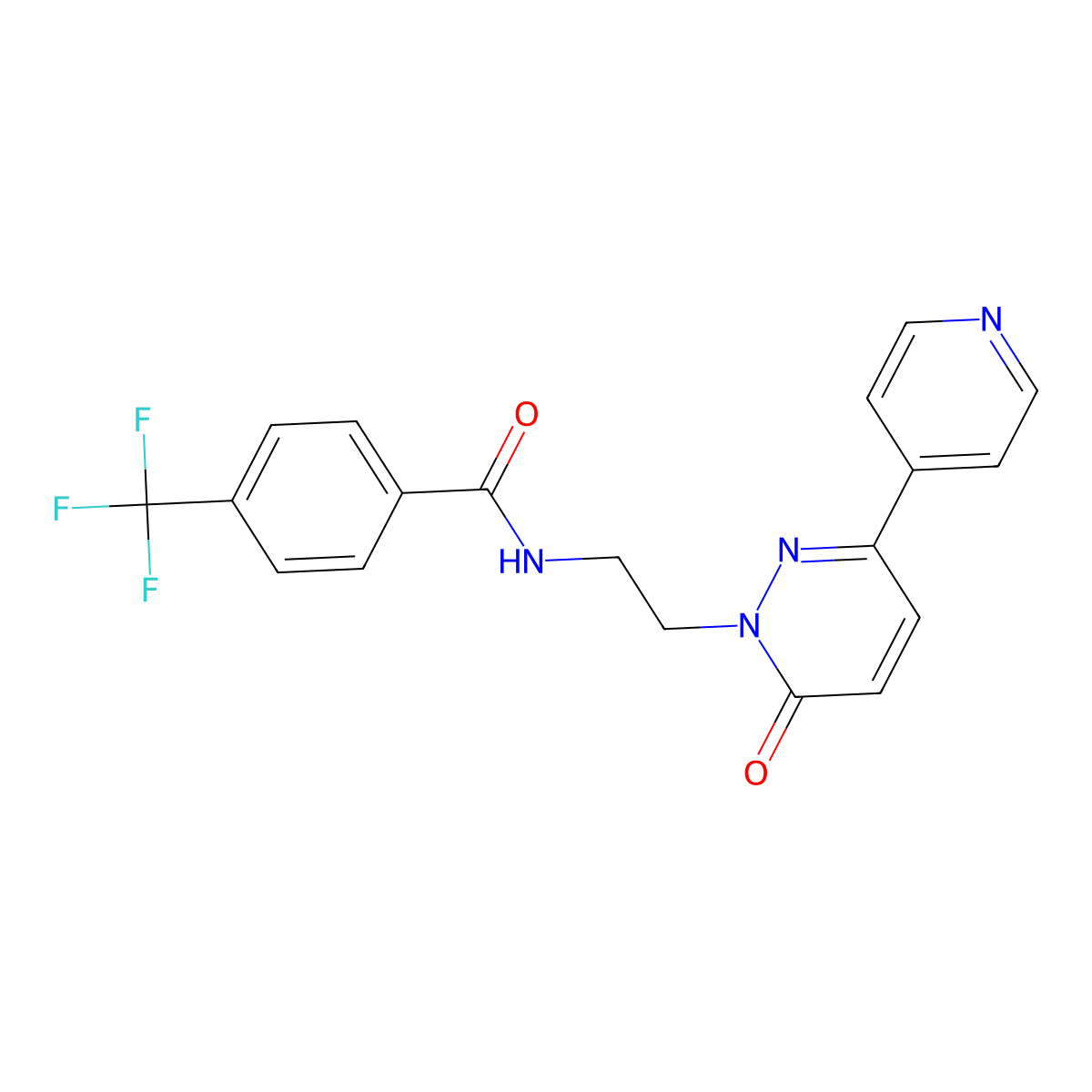 N-(2-(6-oxo-3-(pyridin-4-yl)pyridazin-1(6H)-yl)ethyl)-4-(trifluoromethyl)benzamide molecular structure, CAS 1021137-49-4