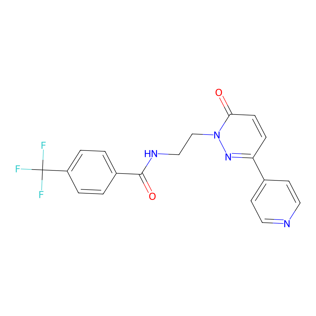 N-(2-(6-oxo-3-(pyridin-4-yl)pyridazin-1(6H)-yl)ethyl)-4-(trifluoromethyl)benzamide molecular structure, CAS 1021137-49-4