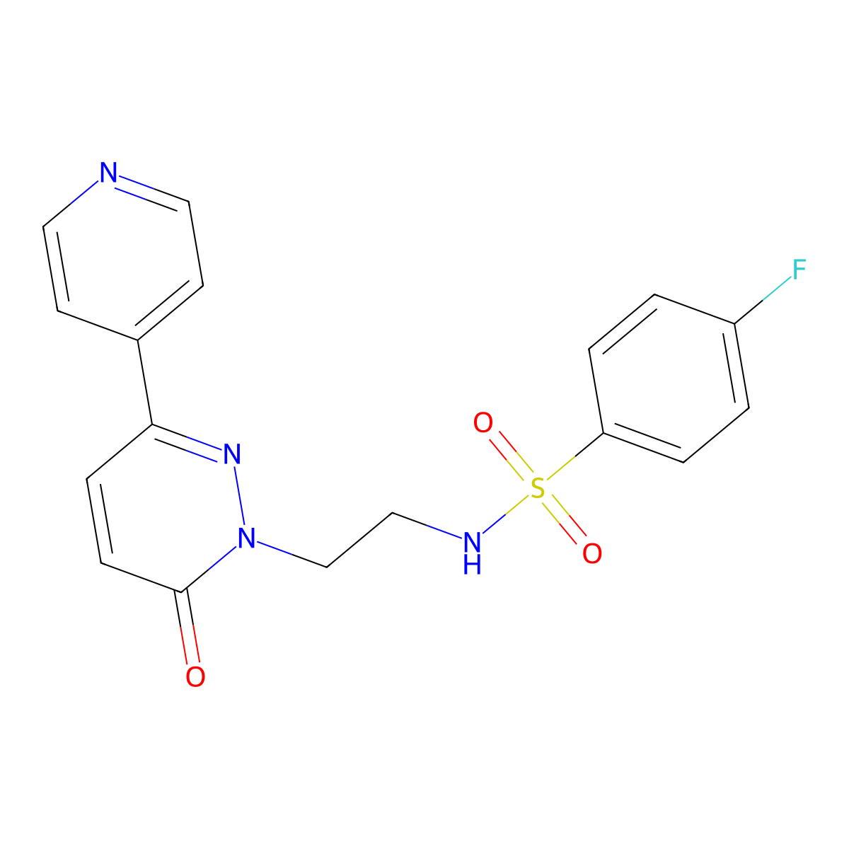 4-fluoro-N-(2-(6-oxo-3-(pyridin-4-yl)pyridazin-1(6H)-yl)ethyl)benzenesulfonamide molecular structure, CAS 1021137-55-2