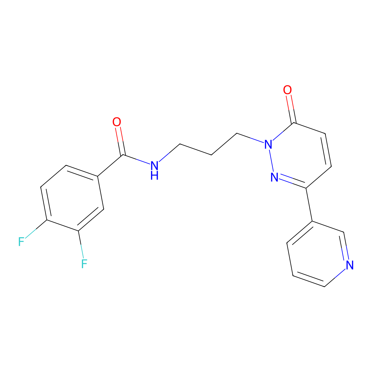 3,4-difluoro-N-(3-(6-oxo-3-(pyridin-3-yl)pyridazin-1(6H)-yl)propyl)benzamide molecular structure, CAS 1021137-64-3