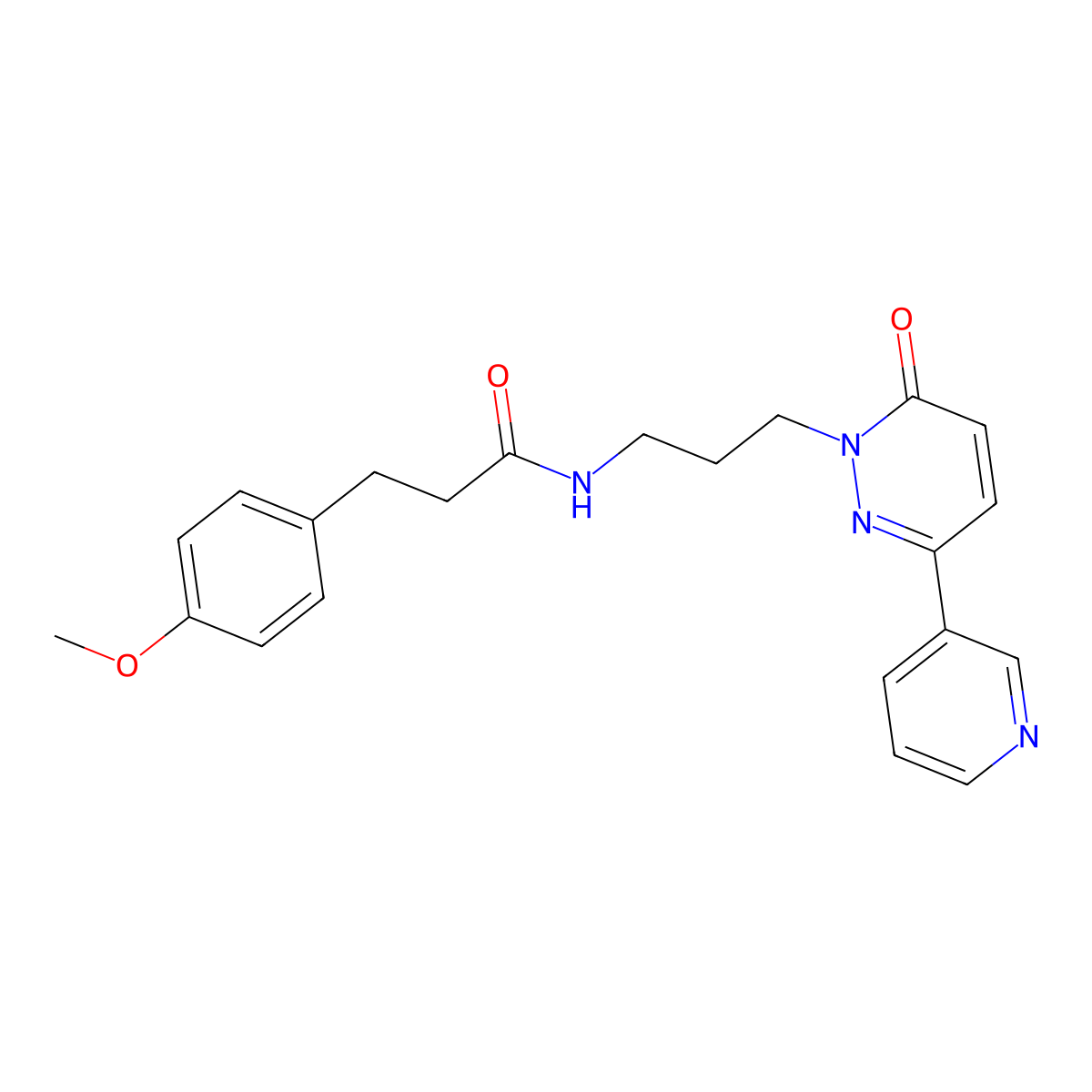 3-(4-methoxyphenyl)-N-(3-(6-oxo-3-(pyridin-3-yl)pyridazin-1(6H)-yl)propyl)propanamide molecular structure, CAS 1021137-67-6