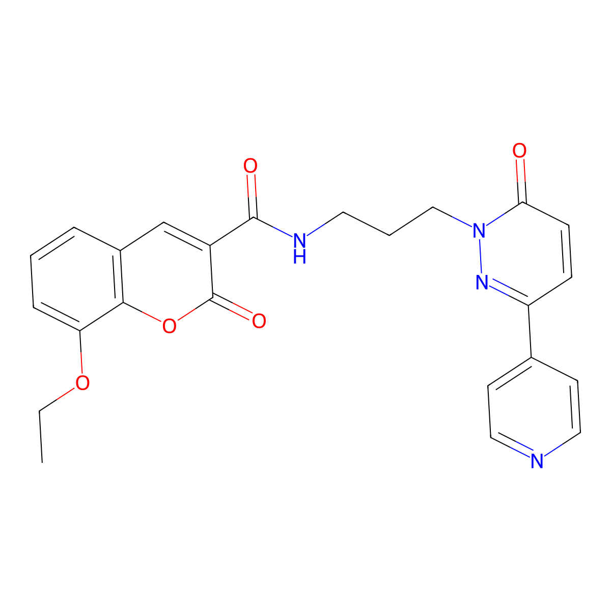 8-ethoxy-2-oxo-N-(3-(6-oxo-3-(pyridin-4-yl)pyridazin-1(6H)-yl)propyl)-2H-chromene-3-carboxamide molecular structure, CAS 1021137-80-3