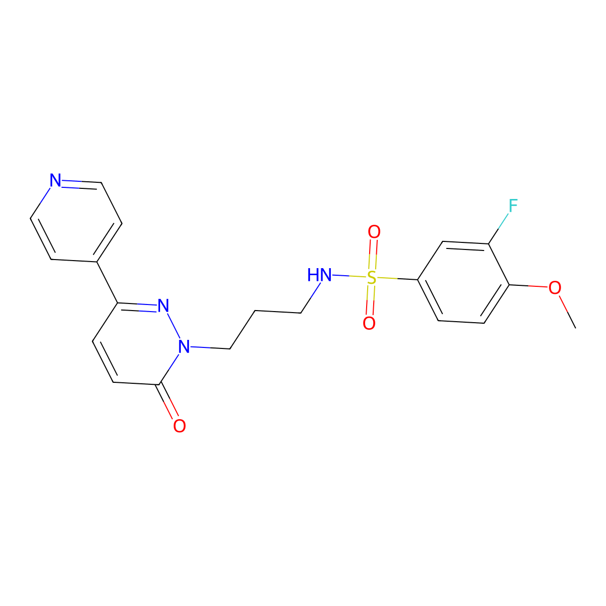 3-fluoro-4-methoxy-N-(3-(6-oxo-3-(pyridin-4-yl)pyridazin-1(6H)-yl)propyl)benzenesulfonamide molecular structure, CAS 1021137-85-8