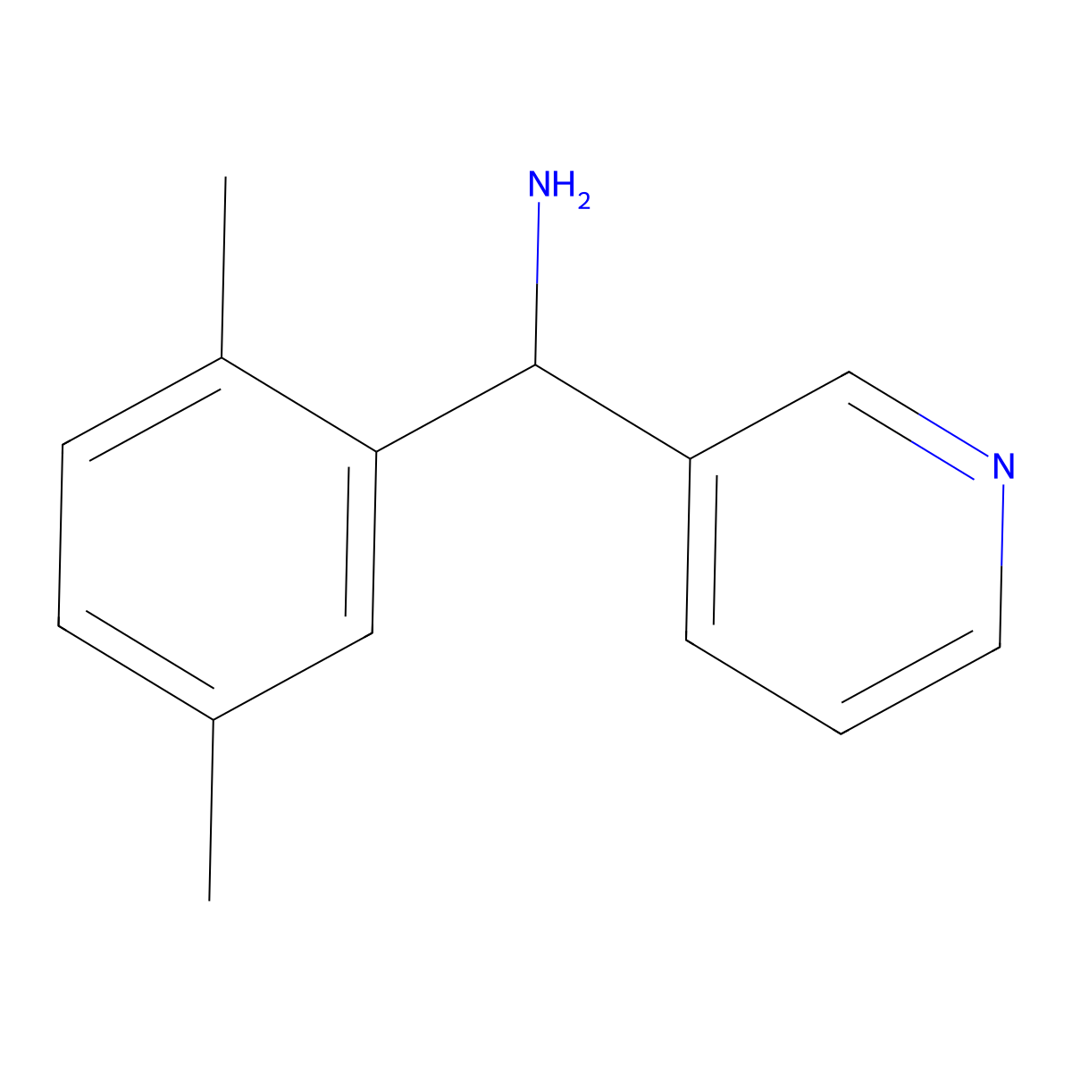 1-(2,5-Dimethylphenyl)-1-(3-pyridinyl)methanamine molecular structure, CAS 1021139-01-4
