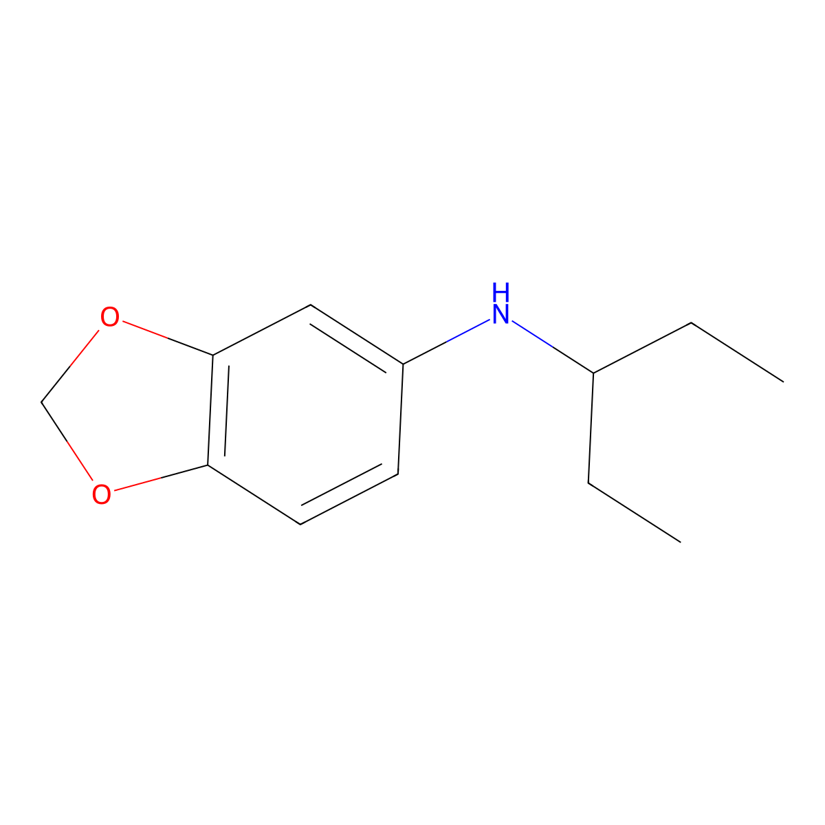 N-(pentan-3-yl)-1,3-dioxaindan-5-amine molecular structure, CAS 1021139-30-9