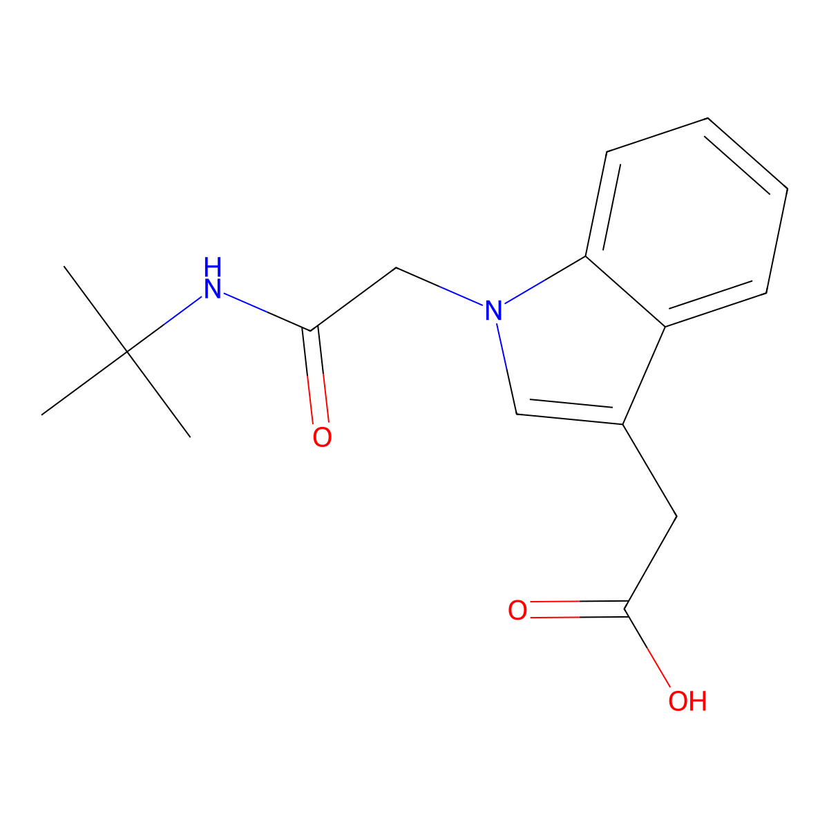 2-{1-[(tert-butylcarbamoyl)methyl]-1H-indol-3-yl}acetic acid molecular structure, CAS 1021141-89-8