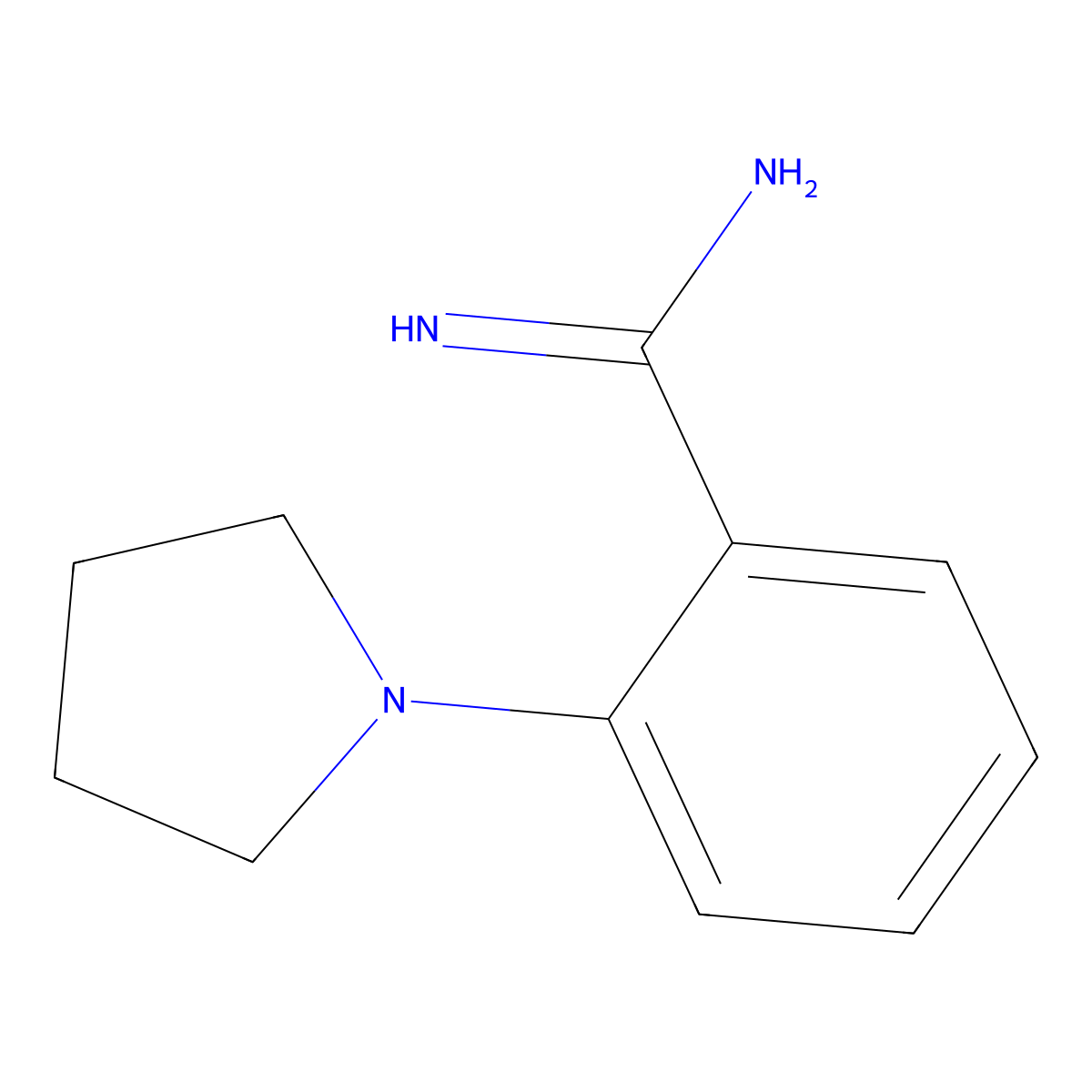 2-(Pyrrolidin-1-yl)benzimidamide molecular structure, CAS 1021142-42-6