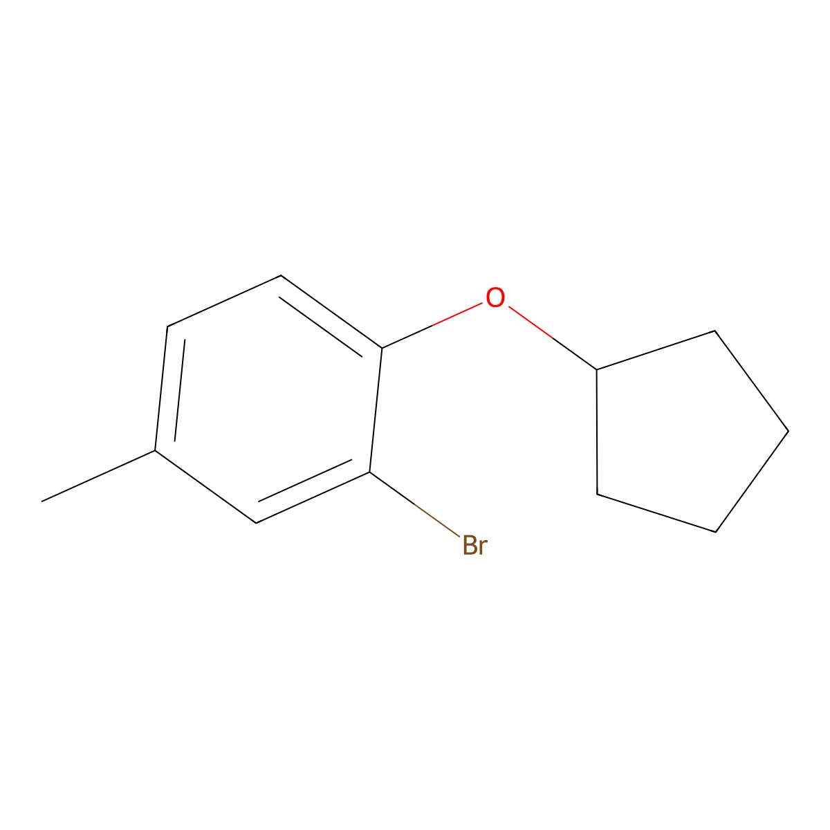 2-Bromo-1-(cyclopentyloxy)-4-methylbenzene molecular structure, CAS 1021142-90-4