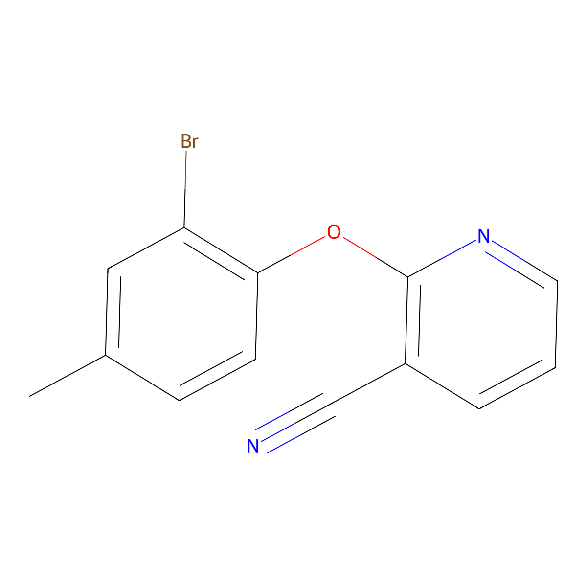 2-(2-Bromo-4-methylphenoxy)pyridine-3-carbonitrile molecular structure, CAS 1021143-01-0
