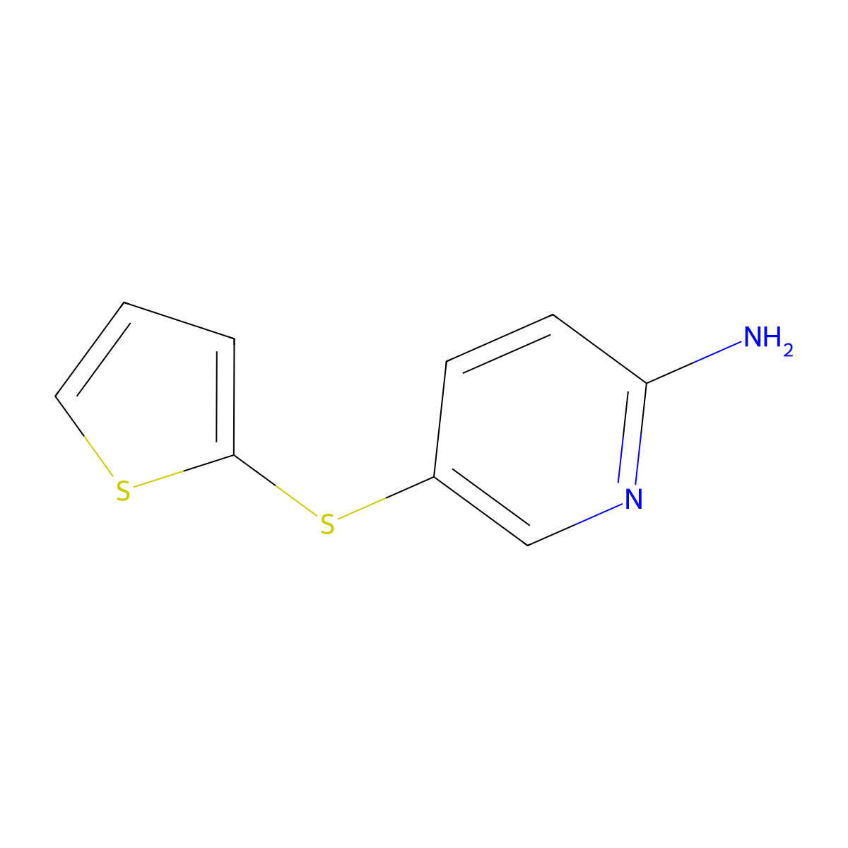 5-(Thiophen-2-ylsulfanyl)pyridin-2-amine molecular structure, CAS 1021143-18-9