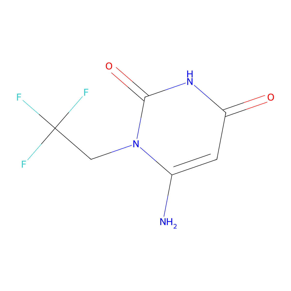 6-Amino-1-(2,2,2-trifluoroethyl)-1,2,3,4-tetrahydropyrimidine-2,4-dione molecular structure, CAS 1021143-59-8