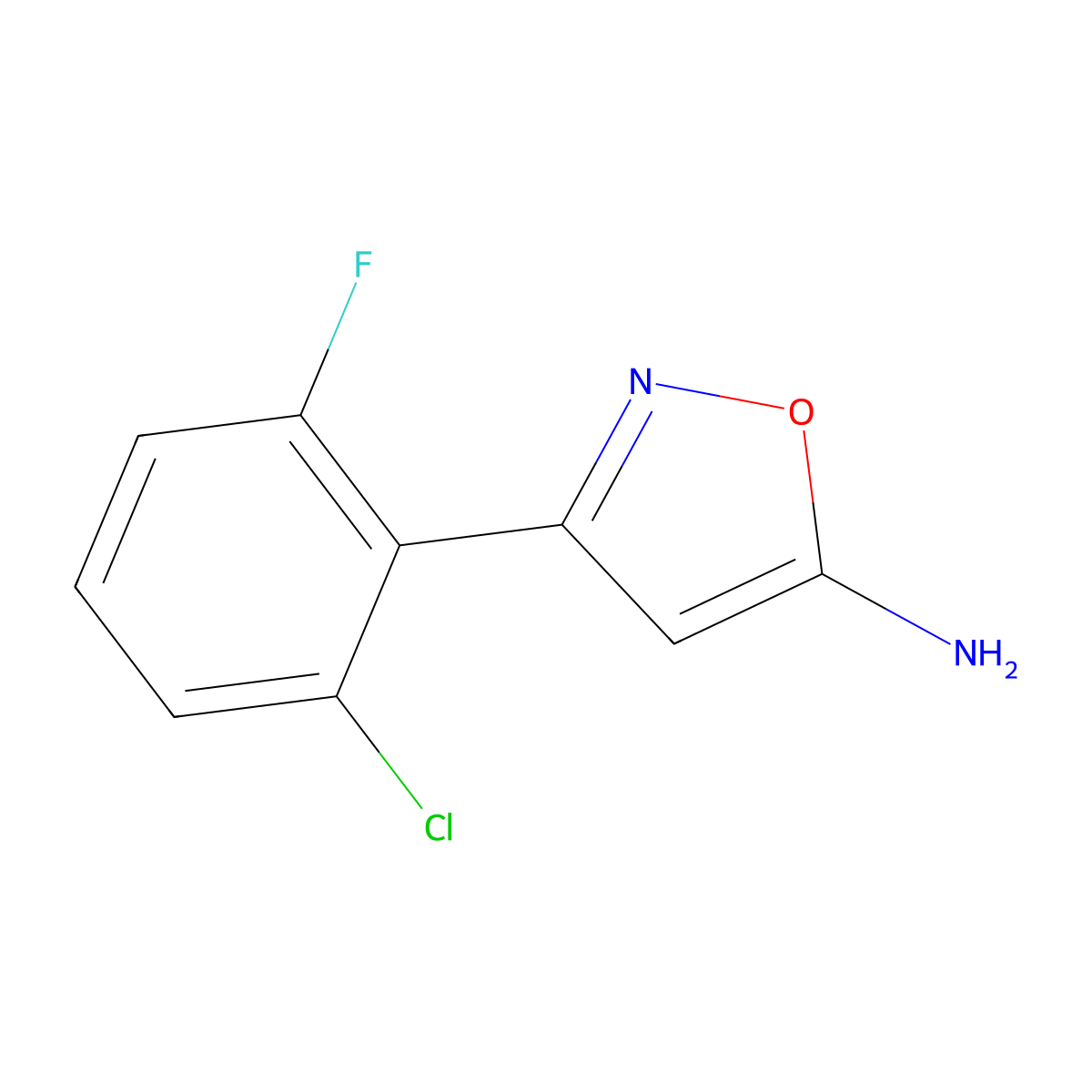 3-(2-Chloro-6-fluorophenyl)isoxazol-5-amine molecular structure, CAS 1021143-64-5