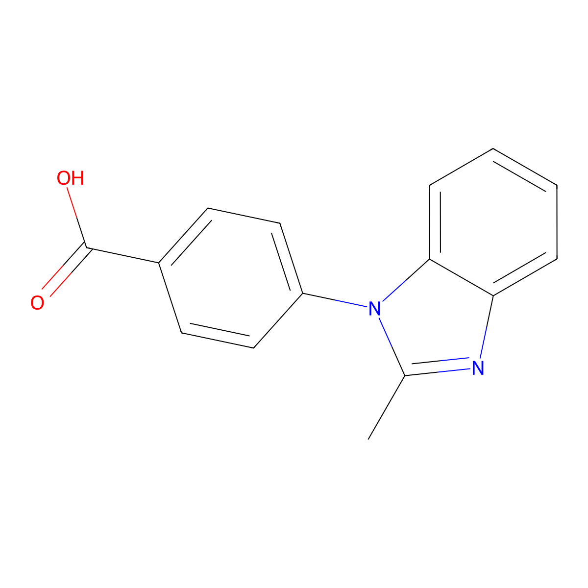 4-(2-methyl-1H-benzo[d]imidazol-1-yl)benzoic acid molecular structure, CAS 1021144-32-0