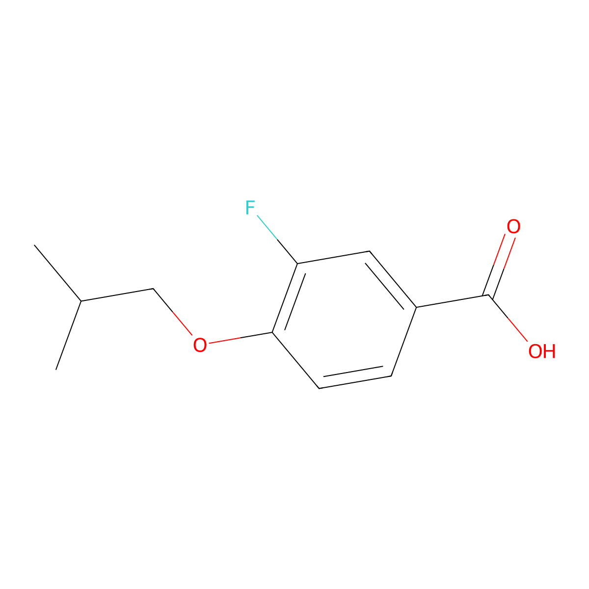 3-Fluoro-4-isobutoxybenzoic acid molecular structure, CAS 1021144-45-5