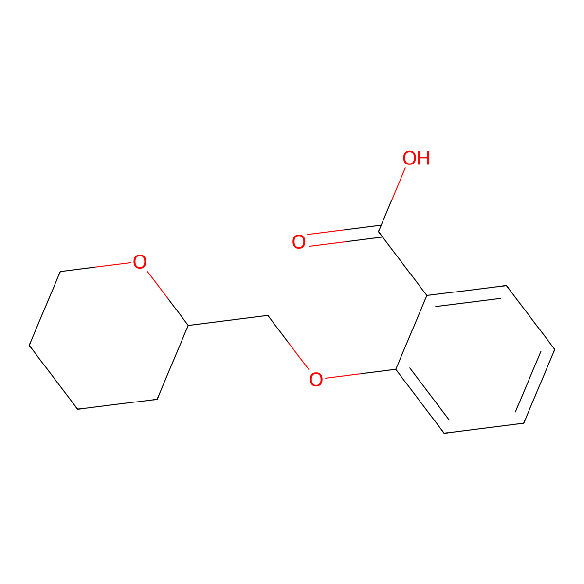 2-((Tetrahydro-2H-pyran-2-yl)methoxy)benzoic acid molecular structure, CAS 1021144-50-2