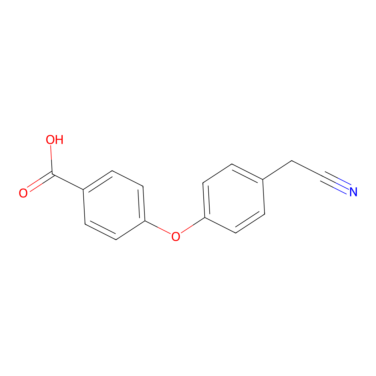4-[4-(Cyanomethyl)phenoxy]benzoic acid molecular structure, CAS 1021144-57-9
