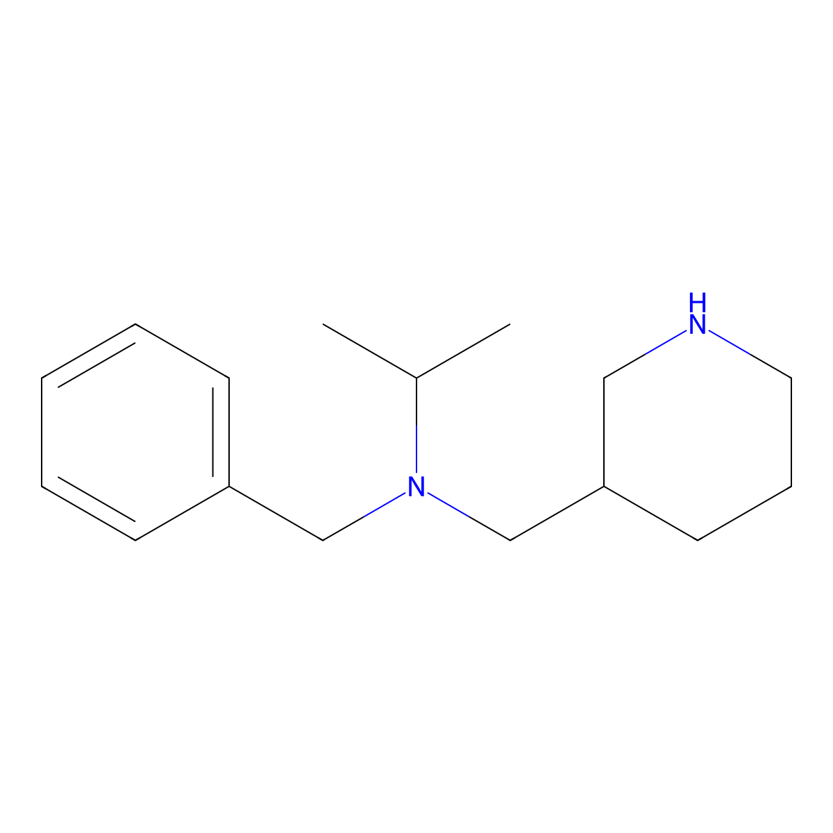 Benzyl-isopropyl-piperidin-3-ylmethyl-amine molecular structure, CAS 1021145-24-3