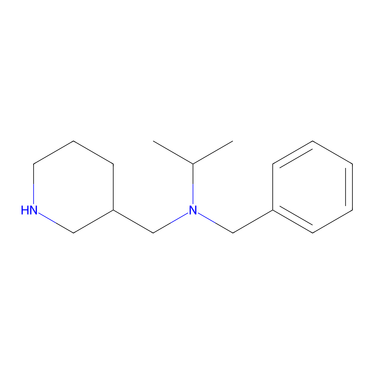 Benzyl-isopropyl-piperidin-3-ylmethyl-amine molecular structure, CAS 1021145-24-3