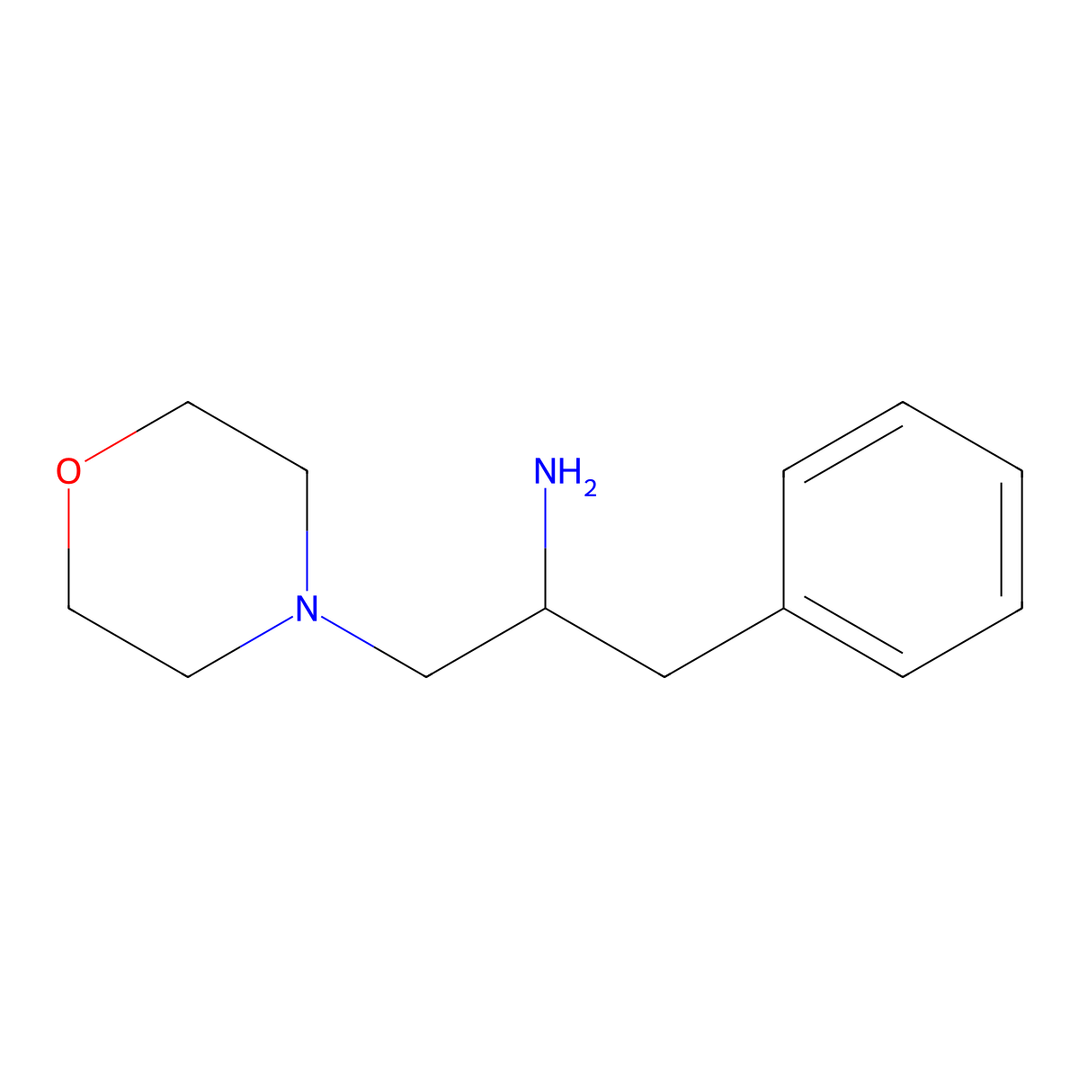 1-(Morpholin-4-yl)-3-phenylpropan-2-amine molecular structure, CAS 1021146-87-1