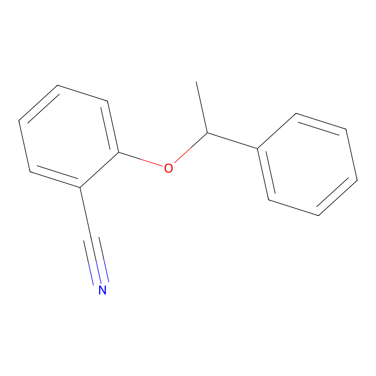 2-(1-Phenylethoxy)benzonitrile molecular structure, CAS 1021148-12-8