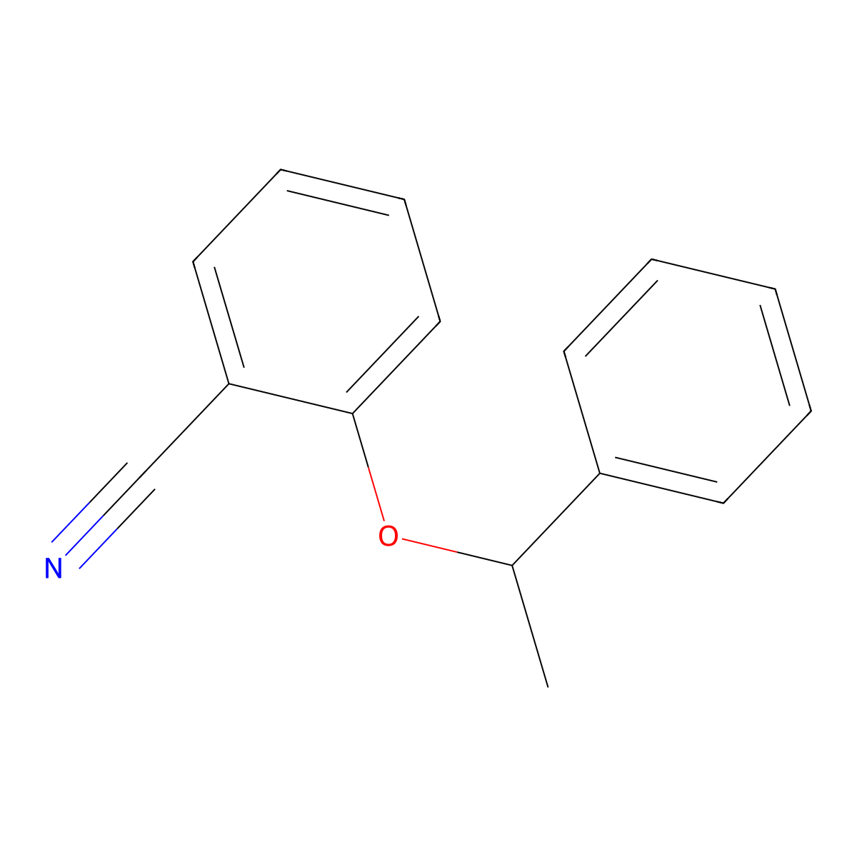2-(1-Phenylethoxy)benzonitrile molecular structure, CAS 1021148-12-8
